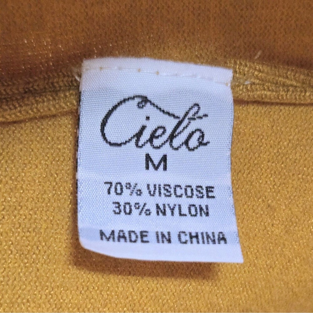 CIELO Cardigan Open Front Long Sleeves Yellow Mustard 2 Pockets Women Medium - Picture 5 of 8